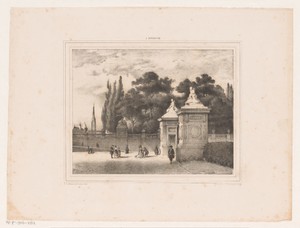 Ingang van het park bij het Koninklijk Paleis te Brussel
