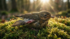 Injured Bird in Sunlight