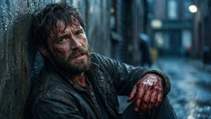 Injured Hero in Rain