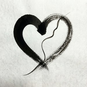 Ink Brush Half Heart
