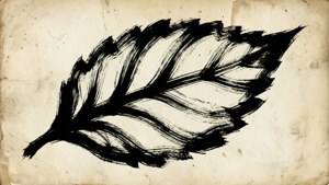 Ink Brush Leaf Outline
