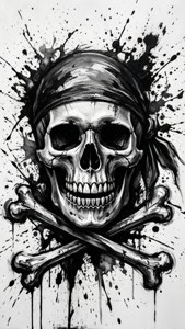 Ink Splatter Skull