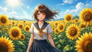 Innocent Nana in Sunflowers