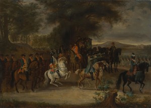 Inspectie van een regiment cavalerie