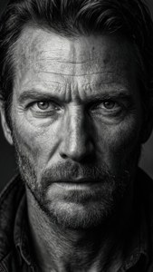 Intense Black and White Portrait
