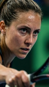 Intense Focus Before Serve