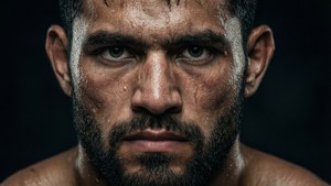 Intense Warrior Gaze