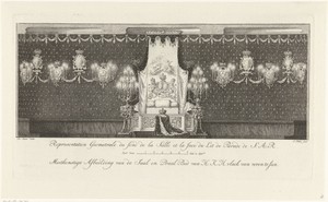 Interieur met praalbed van prinses Anna van Hannover