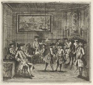Interieur met rokende heren