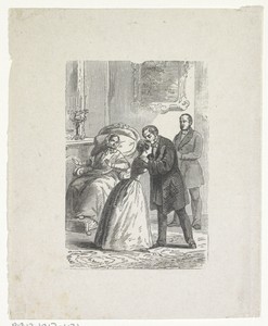 Interieur met vier figuren