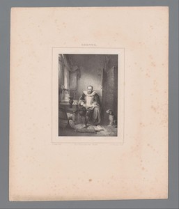 Interieur met zittende edelman
