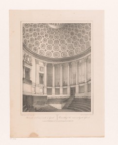 Interieur van de aula van de Universiteit Gent
