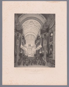 Interieur van de Cathédrale de Saint-Louis-des-Invalides tijdens de uitvaartdienst van Napoleon