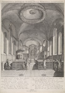 Interieur van de Deense Kerk te Londen