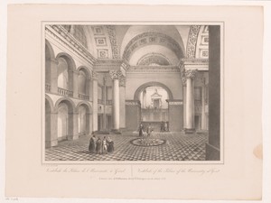 Interieur van de hal van de Aula van de Universiteit Gent