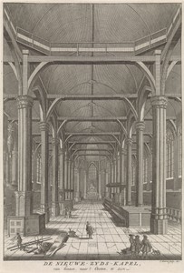 Interieur van de Nieuwezijds Kapel te Amsterdam, gezien richting het oosten