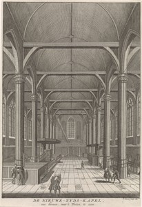 Interieur van de Nieuwezijds Kapel te Amsterdam, gezien richting het westen