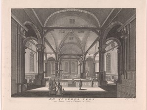 Interieur van de Noorderkerk te Amsterdam, gezien richting het noorden