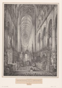 Interieur van de Notre-Dame van Amiens, gezien vanuit het koor