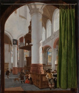 Interieur van de Oude Kerk in Delft