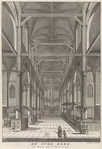 Interieur van de Oude Kerk van Amsterdam, gezien naar het westen