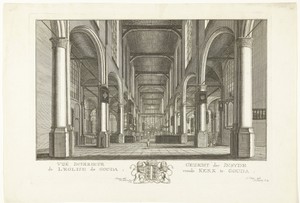 Interieur van de Sint-Janskerk te Gouda