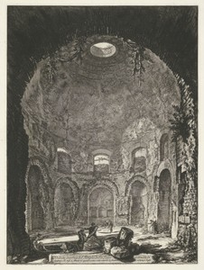 Interieur van de Tempio della Tosse bij Tivoli