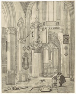 Interieur van een protestantse gotische kerk