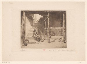 Interieur van een weverij, mogelijk in Algerije