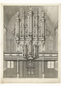 Interieur van Grote Kerk met Garrels orgel te Maassluis