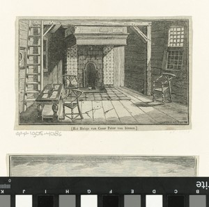 Interieur van het huis van Peter I de Grote, tsaar van Rusland, te Zaandam