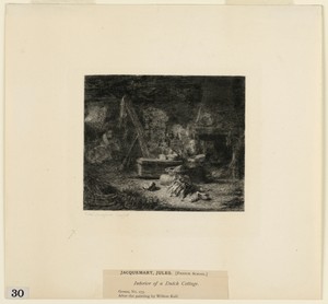 Interior of a Dutch Cottage, from "Etchings of Pictures in the Metropolitan Museum, New York"