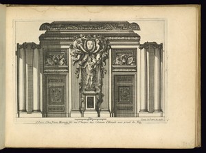 Interior Wall Elevation with a Statue of the King Louis XIV
