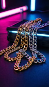 Intertwined Neon Chains