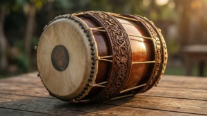 Intricate Dhol Carvings