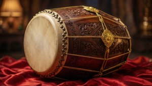 Intricate Dhol Close-Up