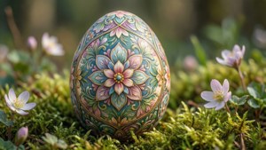 Intricate Floral Easter Egg