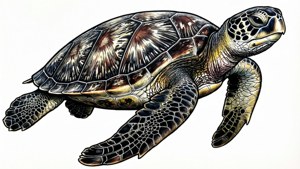 Intricate Line Art Turtle