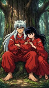 Inuyasha and Kagome Resting