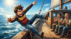 Iori Falls Overboard