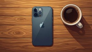 iPhone on Wooden Desk