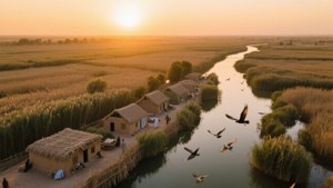 Iraqi Marshes at Sunset