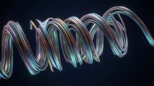 Iridescent Coils Abstract