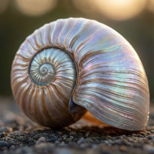 Iridescent Nautilus Shell Macro