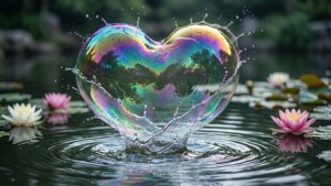Iridescent Water Heart