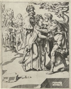 Isaak groet Rebekka