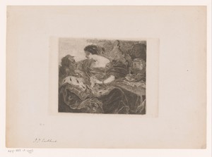 Isabella aan tafel bij Karel VI