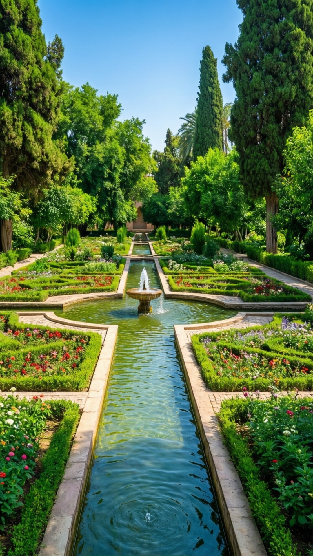 Islamic Garden Fountain Paradise by Wallpapers.art Studio