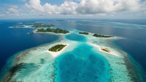 Island Aerial Turquoise