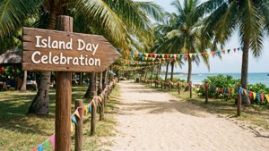 Island Day Festive Sign